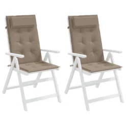 VidaXL Chair Cushion Outdoor High Back Chair Cushion Seat Pad Oxford Fabric - Taupe 2 Pcs -All Patio Furniture GUEST 1ff85603 853b 4833 8b71 f3bcc5196d57