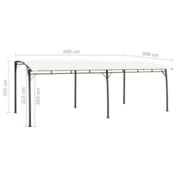 VidaXL Cream Garden Sunshade Awning - 236.2"x118.1"x100.4" Polyester Fabric Canopy, Powder-Coated Steel Frame For Patio, Outdoor -All Patio Furniture GUEST 2046c4d9 ef8f 46e9 9524 32055c836c0a