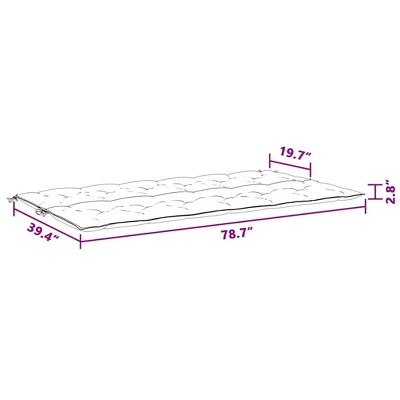 VidaXL Bench Cushion Water Repellent Outdoor Seat Cushion Pad Oxford Fabric - Anthracite 78.7" 10 VidaXL Bench Cushion Water Repellent Outdoor Seat Cushion Pad Oxford Fabric - Anthracite 78.7" - Image 8