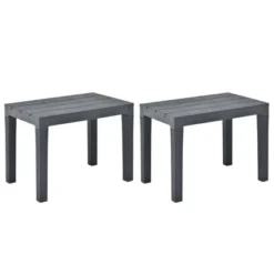 VidaXL 2x Garden Bench Plastic Outdoor Lounge Seating - Anthracite
