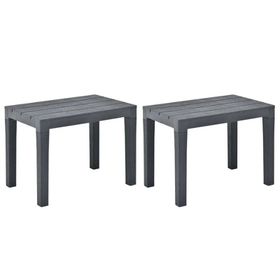 VidaXL 2x Garden Bench Plastic Outdoor Lounge Seating - Anthracite 3 VidaXL 2x Garden Bench Plastic Outdoor Lounge Seating - Anthracite