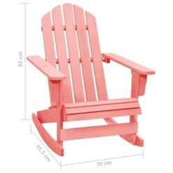 VidaXL Adirondack Rocking Chair Lounge Patio Chair For Garden Solid Wood Fir - Pink -All Patio Furniture GUEST 2249faa4 f2ab 4855 ad16 10834c622352