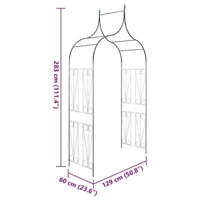 VidaXL Garden Arch, Arch Trellis, Metal Arch, Weather-Resistant, Dark 111.4"H X 50.8"W Green 9 VidaXL Garden Arch, Arch Trellis, Metal Arch, Weather-Resistant, Dark 111.4"H X 50.8"W Green - Image 7