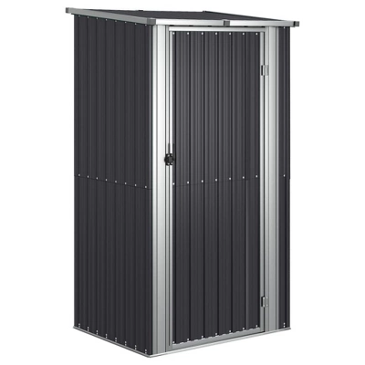 VidaXL Storage Shed - Galvanized Steel Anthracite Garage Tool House - Lockable Door - Weatherproof Garden Shelter 10 VidaXL Storage Shed - Galvanized Steel Anthracite Garage Tool House - Lockable Door - Weatherproof Garden Shelter - Image 8