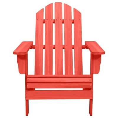 VidaXL Adirondack Chair Lounge Patio Lawn Chair For Garden Solid Wood Fir - Red 8 VidaXL Adirondack Chair Lounge Patio Lawn Chair For Garden Solid Wood Fir - Red - Image 6