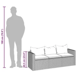 VidaXL 3-Seater Patio Sofa Set With Adjustable Roof, Footstool & Poly Rattan Finish In Gray - Weather-Resistant Outdoor Lounger -All Patio Furniture GUEST 23d312f8 c0d4 4318 a828 6a948c3d839f