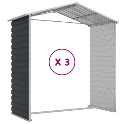 VidaXL Garden Shed - Anthracite 75.2" X 118.1" X 78" 10 VidaXL Garden Shed - Anthracite 75.2" X 118.1" X 78" - Image 8