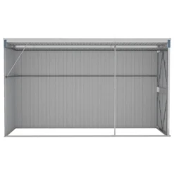 VidaXL Storage Shed Wall-mounted Garden Shed For Backyard Galvanized Steel - Gray 46.5" X 113.4" X 70.1" -All Patio Furniture GUEST 249c71ee 50da 4cdb ae2f 9e5a2aeb19c0