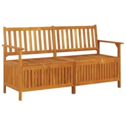 VidaXL Outdoor Storage Bench Deck Box For Patio Furniture Solid Wood Acacia - Brown 58.3" X 24.4" X 33.1"