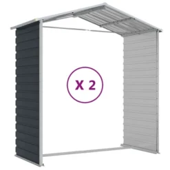 VidaXL Garden Shed Galvanized Steel - Anthracite 75.2 X 84.6 X 78 In -All Patio Furniture GUEST 2621ba3b 7d2b 4bb4 82ca ed3fea5006d3