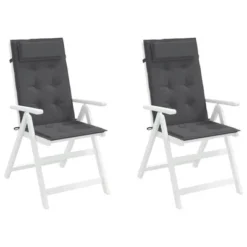 VidaXL Chair Cushion Outdoor High Back Chair Cushion Seat Pad Oxford Fabric - Anthracite 2 Pcs -All Patio Furniture GUEST 26aa9bc4 cc7f 49f9 920f b64200765342