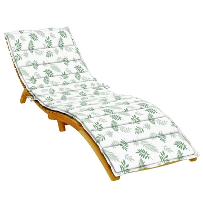 VidaXL Sun Lounger Cushion Leaf Pattern Oxford Fabric Large Pattern 4 VidaXL Sun Lounger Cushion Leaf Pattern Oxford Fabric Large Pattern - Image 2