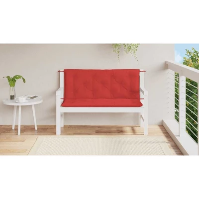 VidaXL Bench Cushion Water Repellent Outdoor Seat Cushion Pad Oxford Fabric - Red 47.2" 4 VidaXL Bench Cushion Water Repellent Outdoor Seat Cushion Pad Oxford Fabric - Red 47.2" - Image 2