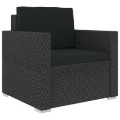 VidaXL Garden Lounge Set Black (Rattan), Black (Cushions) -All Patio Furniture GUEST 287553cd 13a2 4241 97b4 d7d8844e1b54