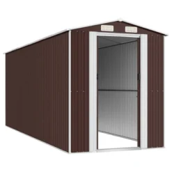 VidaXL Garden Shed Dark Brown Galvanized Steel Large Garden Shed - 75.6" X 205.9" X 87.8" 12 VidaXL Garden Shed Dark Brown Galvanized Steel Large Garden Shed - 75.6" X 205.9" X 87.8" -All Patio Furniture GUEST 28956aa8 adc6 4194 93fa 6866485f181e