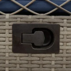 VidaXL Reclining Patio Armchairs 2pcs - Gray Poly Rattan Outdoor Loungers With Adjustable Backrests - Navy Cushions Included For Garden, Deck & More -All Patio Furniture GUEST 28c8b477 0741 4933 9dd4 c4630d2e4968