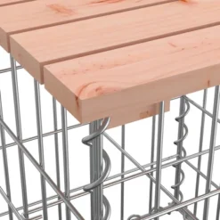 VidaXL Garden Bench With Gabion Basket Natural Brown Wood And Grey Steel -All Patio Furniture GUEST 2a552458 dbc9 4a60 b32d a4f6f1e4b51a