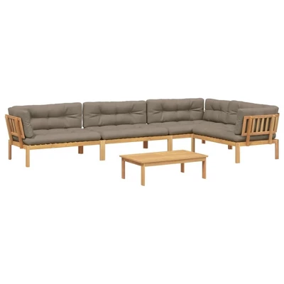 VidaXL Pallet Sofa Set Acacia Wood Solid Acacia Wood Large Modular 14 VidaXL Pallet Sofa Set Acacia Wood Solid Acacia Wood Large Modular - Image 12