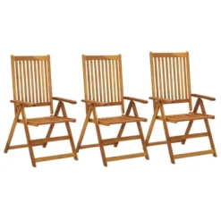 VidaXL Outdoor Recliner Chairs Patio Reclining Lounge Chair Solid Wood Acacia - 3