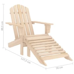 VidaXL Adirondack Chair Patio Adirondack Chair With Ottoman Solid Wood Fir - Light Wood -All Patio Furniture GUEST 2d331b2f 27f4 41fb ab90 440ea4c9294c