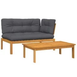 VidaXL 2 Piece Patio Pallet Sofa Set With Cushions - Solid Wood Acacia Outdoor Furniture For Garden, Patio, Balcony, Terrace -All Patio Furniture GUEST 2ddb54cf 2452 43e4 96b1 abb6bdc48899