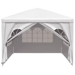 'vidaXL White Party Tent 10'x13' - UV And Water-Resistant Garden Gazebo With Steel Frame, Decorative Windows And Easy Access Zipped Door -All Patio Furniture GUEST 2f3d25ae df5c 4ba0 a79f fee67b131935