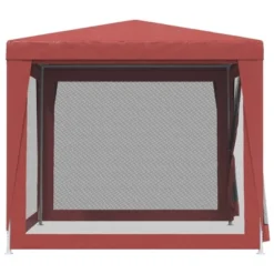 VidaXL Durable Party Tent With UV-Resistant Roof And 4 Mesh Sidewalls, Heavy-Duty Iron Frame - Red - High-Density Polyethylene (HDPE) Material -All Patio Furniture GUEST 30c2d264 72f6 4bfb a4c0 a32491387568