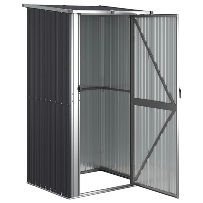 VidaXL Storage Shed - Galvanized Steel Anthracite Garage Tool House - Lockable Door - Weatherproof Garden Shelter 4 VidaXL Storage Shed - Galvanized Steel Anthracite Garage Tool House - Lockable Door - Weatherproof Garden Shelter - Image 2
