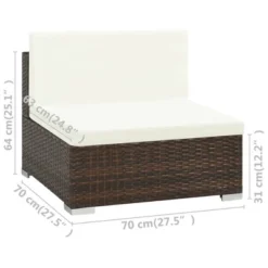 VidaXL Scandinavian Style Poly Rattan Patio Lounge Set, 6-Piece With Weather-Resistant Cushions And Glass Coffee Table, Easy Assembly, Brown And Cream -All Patio Furniture GUEST 33d0e1f9 fef5 4873 95d2 c51ff17e5a2a