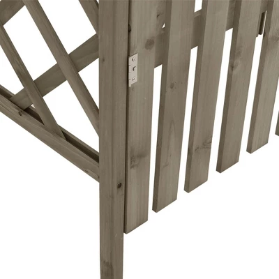 VidaXL Pergola Outdoor Pergola Garden Arch With Gate For Deck Solid Wood Fir - Gray 6 VidaXL Pergola Outdoor Pergola Garden Arch With Gate For Deck Solid Wood Fir - Gray - Image 4