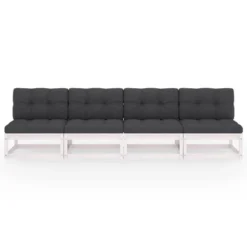 VidaXL Garden Sofa White, Anthracite Solid Pinewood, 100% Polyester Fabric -All Patio Furniture GUEST 342c65f2 e3c1 455a 9dec 5f0de37881a5