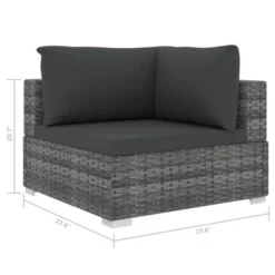 VidaXL 13 Piece Outdoor Lounge Set, Poly Rattan Patio Furniture With Cushion, Weather-Resistant And Sturdy, Modular Design, Gray 23 VidaXL 13 Piece Outdoor Lounge Set, Poly Rattan Patio Furniture With Cushion, Weather-Resistant And Sturdy, Modular Design, Gray -All Patio Furniture GUEST 345e9c5f 950a 49bd aed7 41d2ce3557f6