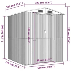 VidaXL Garden Shed Green Galvanized Steel Large Garden Shed - 75.6" X 75.2" X 87.8" -All Patio Furniture GUEST 34645760 fa5d 4b0d 94f0 7ee935c78b07