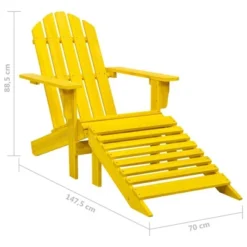 VidaXL Adirondack Chair Patio Adirondack Chair With Ottoman Solid Wood Fir - Yellow -All Patio Furniture GUEST 35a0372e a087 431c 86c9 7fb56dc39728