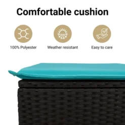 VidaXL Patio Sofa With Cushions - 4-Seater Outdoor Furniture Black Poly Rattan - Modular Design With Washable Covers -All Patio Furniture GUEST 35a0f380 c745 4169 af73 ab54a17ed87d