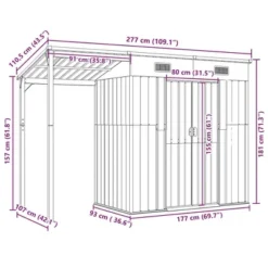 VidaXL Garden Shed With Extended Roof Outdoor Backyard Storage House Steel - Anthracite -All Patio Furniture GUEST 35edc8a1 ebb7 4470 87a8 d30090be914f