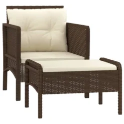 VidaXL 2 Piece Patio Lounge Set With Cushions Brown Poly Rattan -All Patio Furniture GUEST 364e0bab 137c 48b3 9c60 e2cb8f3fe434