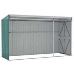 VidaXL Storage Shed Wall-mounted Garden Shed For Backyard Galvanized Steel - Green 46.5" X 113.4" X 70.1" -All Patio Furniture GUEST 370eec0b d296 4386 8970 dfbef28abbad