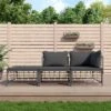 VidaXL 3 Piece Patio Lounge Set - Anthracite Poly Rattan, Weather-Resistant, With Sturdy Steel Frame, Comfortable Cushions, And Modular Design -All Patio Furniture GUEST 3771f0dd 3bbf 4824 8bfc 0d71e7f7e302