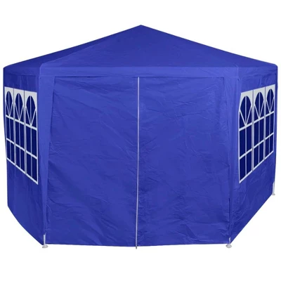 VidaXL Gazebo Blue 100% PE Fabric 6.6x6.6 Ft Foldable Gazebo 4 VidaXL Gazebo Blue 100% PE Fabric 6.6x6.6 Ft Foldable Gazebo - Image 2