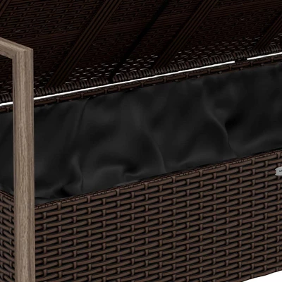 VidaXL 2-Seater Patio Bench With Cushions Poly Rattan - Brown 8 VidaXL 2-Seater Patio Bench With Cushions Poly Rattan - Brown - Image 6