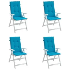 VidaXL Highback Chair Cushion Set Of 4 Blue 100% Polyester -All Patio Furniture GUEST 3ac4f79a 49f7 4ac7 891b 71709b980cb5