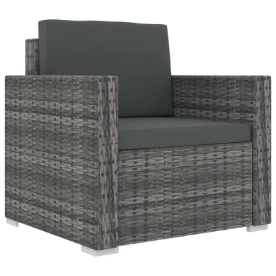 VidaXL 13 Piece Outdoor Lounge Set, Poly Rattan Patio Furniture With Cushion, Weather-Resistant And Sturdy, Modular Design, Gray 5 VidaXL 13 Piece Outdoor Lounge Set, Poly Rattan Patio Furniture With Cushion, Weather-Resistant And Sturdy, Modular Design, Gray - Image 3