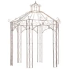 VidaXL Garden Pavilion Antique Brown - 9.8' Wrought Iron Outdoor Patio Rose Gazebo Arch - Vintage Finish, Ideal For Climbing Vines And Shade Shelter