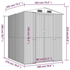 VidaXL Garden Shed Dark Brown Galvanized Steel Large Garden Shed - 75.6" X 75.2" X 87.8" -All Patio Furniture GUEST 3c2ebce5 a8a7 4fd8 86b2 bac645b2f006