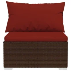 VidaXL 4-Seater Patio Sofa - Comfortable Outdoor Seating With Cushions - Resistant PE Rattan And Steel Material - Brown And Cinnamon Red -All Patio Furniture GUEST 3cd714c2 1009 4247 b8df 1da8a7bf20b7
