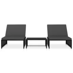 VidaXL Reclining Garden Chair Set Of 3 Black -All Patio Furniture GUEST 3d362a91 5233 45f4 963d b749cf256081