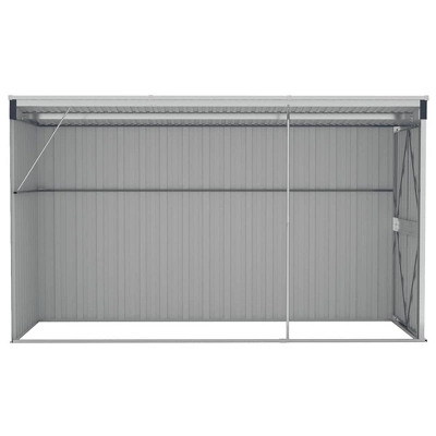 VidaXL Storage Shed Wall-mounted Garden Shed For Backyard Galvanized Steel - Anthracite 46.5" X 113.4" X 70.1" 6 VidaXL Storage Shed Wall-mounted Garden Shed For Backyard Galvanized Steel - Anthracite 46.5" X 113.4" X 70.1" - Image 4