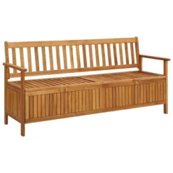 VidaXL Patio Storage Bench 66.9" Solid Acacia Wood