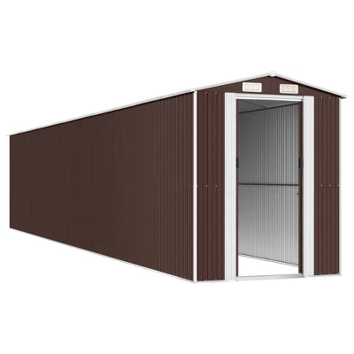 VidaXL Large Outdoor Garden Storage Shed In Dark Brown - Galvanized Steel Design For Durability - Spacious For Tools And Equipment Storage 5 VidaXL Large Outdoor Garden Storage Shed In Dark Brown - Galvanized Steel Design For Durability - Spacious For Tools And Equipment Storage - Image 3